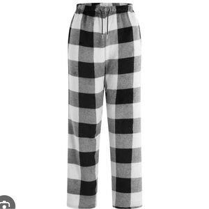 Stars Above Black and White Pajama Bottoms with Buffalo Check